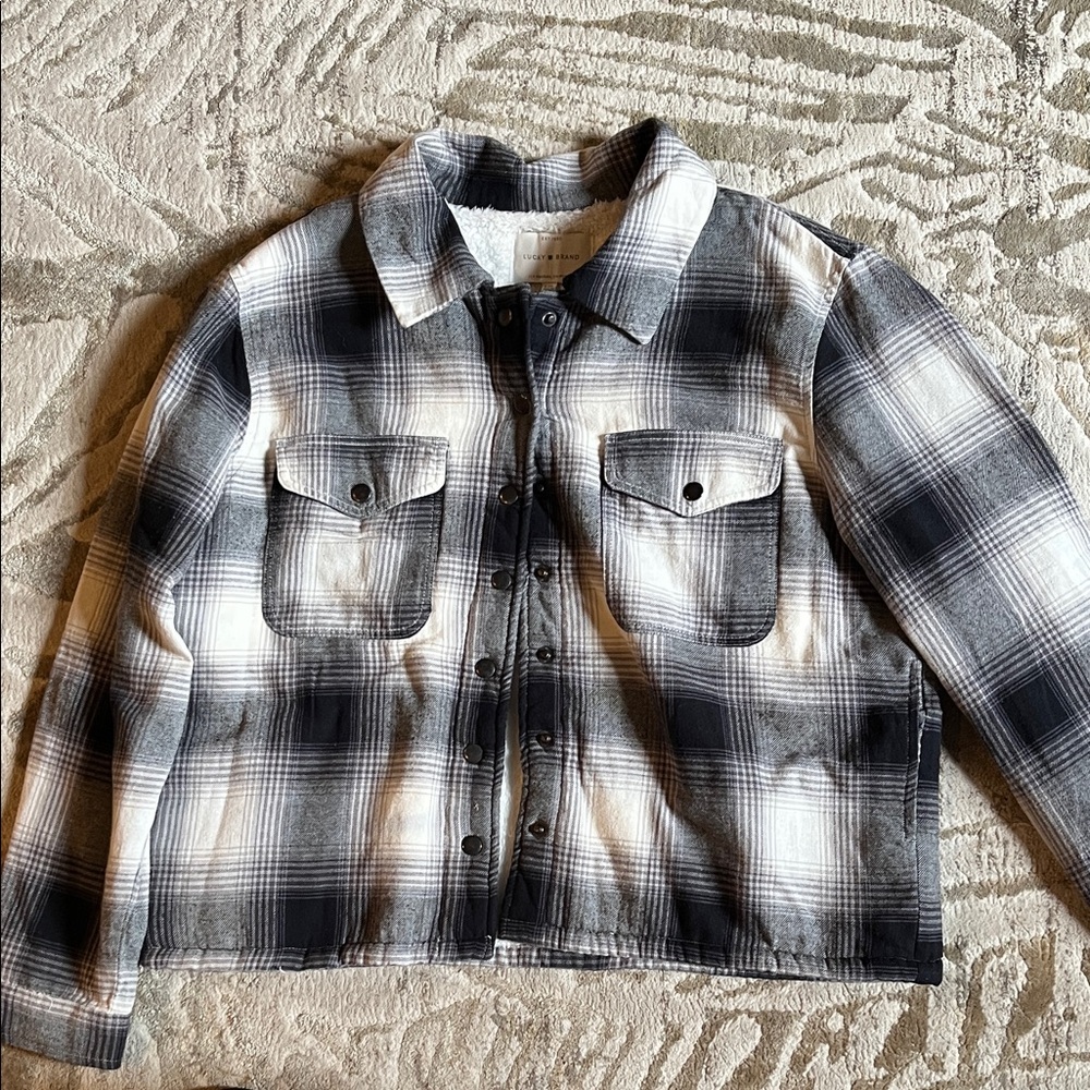 Lucky Brand Black and White Sherpa Jacket